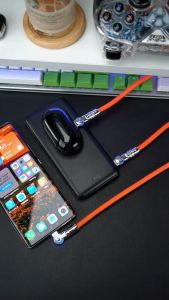 Kabel Data 120W Rotary 180 Derajat & Lampu LED Fast Charging VOOC Type C - Micro USB