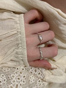 S925 แหวนเงินแท้รูปเปลือกหอยสไตล์เกาหลี INS เรียบง่ายเครื่องประดับเงินอเนกประสงค์สําหรับผู้หญิง