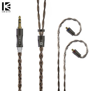 Kbear | KBEAR Hazy 6N Graphene+Copper-Silver Alloy Mixedly Braided Upgrade Cable Plug Earphone Wire MMCX/2Pin Connector 3.5mm/2.5mm/4.4m