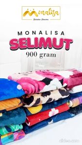 Monalisa Selimut Bulu Halus Tebal Uk 180 x 200 cm ( Berat 900 Gram ) / Motif Abstrak / Bunga / Karakter