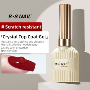 RS NAIL Crystal Top Coat Long Lasting Soak Off No Wipe UV Gel Varnish Polished-free Base Gel Shining Clear High Gloss Top Coat