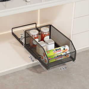 Kitchen Multi-Functional Pull-Out Drawer Style Storage Box Sink under Cabinet Storage Rack Modern Simple Style Desktop Installation