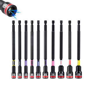 Geinxurn 2.6“/6" Nut Driver Set Color Coded Strong Magnetic S2 Steel 1/4 Hex Shank Socket Bits Fit Drill Screwdriver For Repair