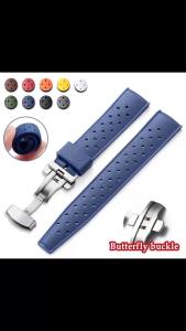 Tropic Silicone Watch Strap for Xiaomi Amazfit for Huawei Watch Bands 20mm 22mm Quick Release Butterfly Buckle Rubber Soft Belt