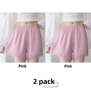 MiiOW | Loose Ice Silk Safety Pants Women Summer Thin Anti Exposure No Curl Edge Home Wear Short Sleepwear Bottoming Casual Shorts