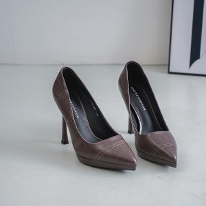 Fashionable Pointed Toe High Heels Waterproof Platform Single Shoes Womens Shoes Spring 2025 New Style PU Material Uppers