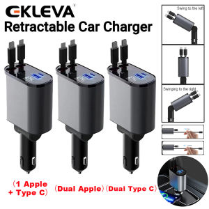 Ekleva 4 Trong 1 Có Thể Thu Vào sạc điện dùng trên xe hơi loại USB C cáp cho iPhone Samsung Qc3.0 sạc nhanh dây sạc Bộ chuyển đổi châm lửa