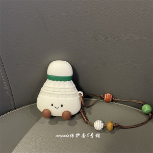 Cute 3D Badminton Emotion Bluetooth Earphone Case Protective Cover for Apple AirPods pro 1st 2nd 3rd 4th Generation