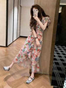 CHANGTONG | Đầm Dài Ngang Gối Độc Đáo Kiểu Cổ Điển Bất Đối Xứng