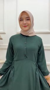 Gamis Cika Bahan Airflow Premium Gamis Abaya Lebaran Elegan Simpel Terbaru