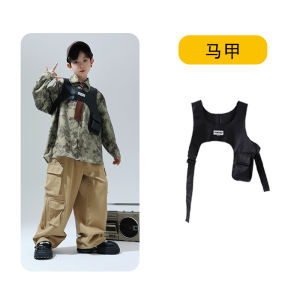 ชุดเต้นรำสตรีทเด็ก ฮิปฮอป ชุดกลอง อินเทรนด์ เสื้อผ้าการแสดงสำหรับเด็กสำหรับเด็กชายและเด็กหญิง