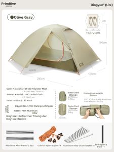 The Primitive | Portable Foldable Camping Tent for Rainproof Overnight
