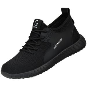 Mens Steel Toe Safety Shoes Lightweight Wear-resistant Construction Site Work Shoes Anti-crush Anti-penetration Steel Plate