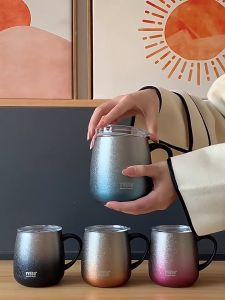 TYESO【TS-8761】473ml SUS304 Stainless Steel Double Wall Vacuum Insulated Coffee Mug with Lid/Thermos Gradient Mug Office Household lightweight/Table Cup