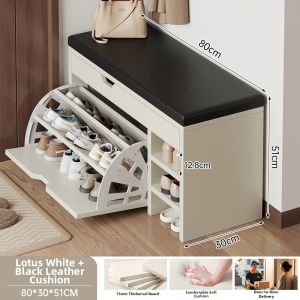Entryway Shoe Storage Bench Seat Cushioned