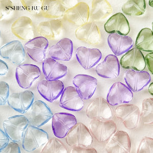 ลูกปัดคริสตัลแก้วหัวใจใส DIY แฮนด์เมด อุปกรณ์สร้อยข้อมือ อุปกรณ์สร้อยโทรศัพท์มือถือ อุปกรณ์ตกแต่งเครื่องประดับ