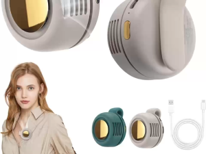 Portable Mini Fan Bladeless 3-Speed Rechargeable Clip On Waist Portable Silent USB-C Wearable Cooling for Travel Office
