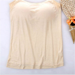 plus Size Modal Womens Tank Top with Chest Pad No Steel Ring Bra Integrated One Piece Summer Simple Style Pure Color Home Clothes