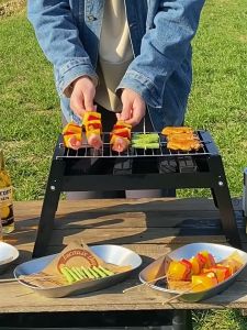 Foldable Stainless Steel Charcoal BBQ Grills Portable Folding Barbecue Grill Outdoor Smoker / Berbeku Bakar Boleh Lipat