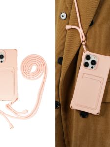 Premium  16 Phone Case Crossbody Adjustable Lanyard Corner Hanging Neck Strap Card Holder Protection for XR X 8 plus