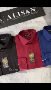 ALISAN KEMEJA KANTOR FORMAL POLOS PRIA LENGAN PANJANG SLIMFIT