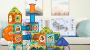 บล็อกตัวต่อ ตัวต่อแม่เหล็ก ตัวต่อรางบอล ชุดตัวต่อแผ่นแม่เหล็กสามมิติ ตัวต่อแม่เหล็กรางบอลเสริมทักษะ