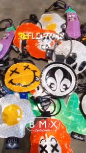 BMX Cycle Center PuchaCreations Brand Ultraman Bicycle Reflectors Waterproof Handmade Lightweight Highly reflective can be used as bag tag too