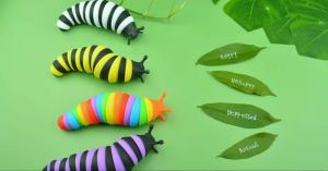 Sensory Fidget Worm Toys - 3PCS ASMR Slug & Caterpillar Set Travel Stress Relief Gifts for Autism ADHD and Anxiety