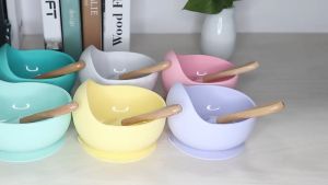 Baby Plate Silicone Suction Feeding Tableware Childrens 3Pcs Set Feeding Training Plate