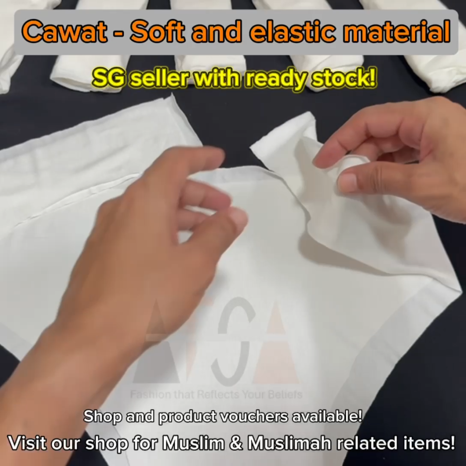 Cawat Ihram Lelaki 100% Cotton | No Stitch Free Size | Haji & Umrah | SG Ready Stock