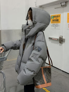 Korean Style Loose Fit Short Puffer Jacket Womens Winter Coat Thickened Cotton down Jacket Stylish Outerwear for Small Figures