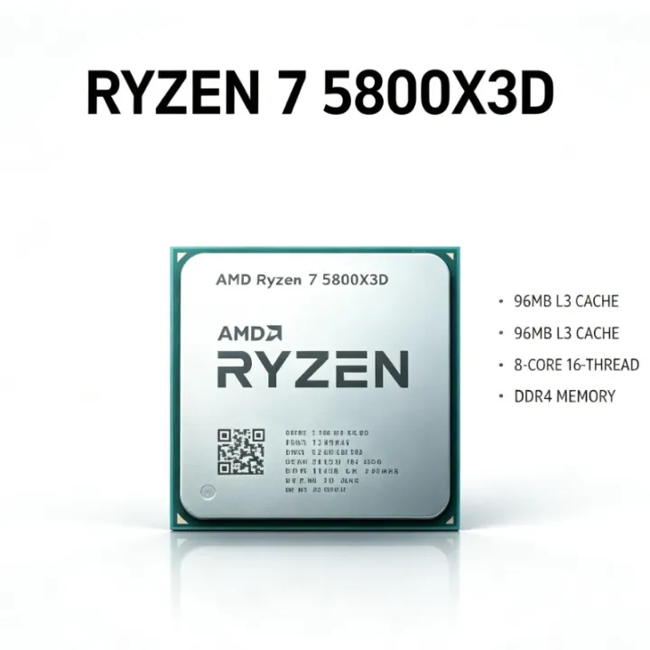AMD | Loose AMD Ryzen 7 5800X3D Series AM4 Processor 8‑Core 16‑Thread Max Boost 5GHz 96MB 3D V‑Cache DDR4 105W Without Cooler