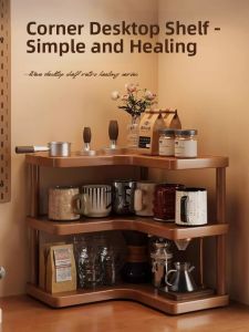 XUNHUAI | Corner Desk Organizer for Cups and Teaware