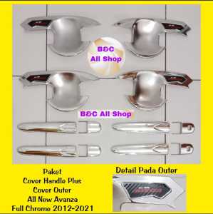 Paket Cover Handle Plus Outer All New Avanza Veloz Chrome 2012-2021