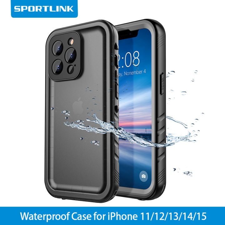 SPORTLINK Waterproof Case For iPhone 14 11 12 13 15 Pro Max Swimming