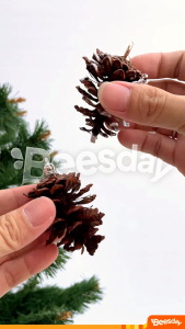 Dekorasi Natal Bunga Pinus Mika 6pc | Hiasan Rustic Pohon & Hampers | Mainan Natal