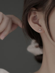 Pure Silver Earrings for Pierced Ears Womens Fashion Jewelry Geometric Pattern Fresh out Korean Style Available in Stock