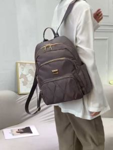 HANKE Quilted Nylon Backpack Fashion Embroidery Backpack For Women Casual Oxford Cloth Daypack Purse Lightweight Travel Schoolbag