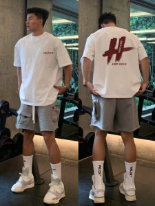 Áo Thun Nam Tay Ngắn in Chữ H Phong Cách Mỹ Mùa Hè Cotton Nguyên Chất Thường Ngày Cổ Tròn in Họa Tiết Thời Trang