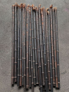 Natural Purple Bamboo Root Walking Cane Mountain Climbing Stick Anti-slip Outdoor Elderly Walking Stick Handcraft Purple Bamboo Pole