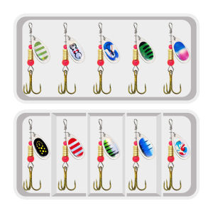 30/10pcs/box Mixed Fishing Lures Spinners Spoon Trout Bait Set Metal Bait Kit Hard Sequins Lures Treble Hooks Sea Fishing Tackle