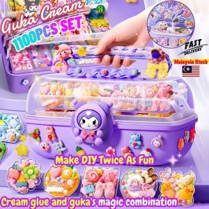 【Fast Shipping】1008pcs Full Set Guka Material Package Sticker Kids Keychain Diy Keychain Set Kit Childrens Cartoon Sticker Toy Set Cream Glue Mobile Phone Case Diy Production Girl Toy Gift Birthday Gift 咕卡套装 贴纸材料 奶油胶
