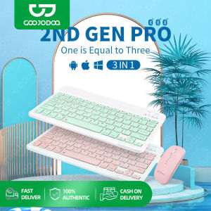 GOOJODOQ Wireless Bluetooth Keyboard and Mouse Set for Laptop Tablet Pad Phone Colorful Lightweight Portable