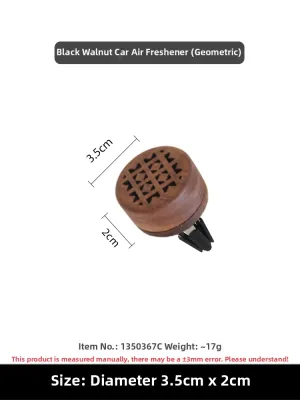 Natural Aromatic Black Walnut Wooden Diffuser Long-lasting Fragrance Air Outlet Clip for Cars