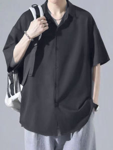 Ice Silk Short Sleeve Shirt Mens Summer Loose Casual Half Sleeve Japanese Style Trendy Teenage Boys Casual Multi-Color Jacket