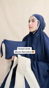 MUKENA AMPLOP Renda Premium Mukenah Dewasa JUMBO Hyget Polos All Size Free Tas Traveling