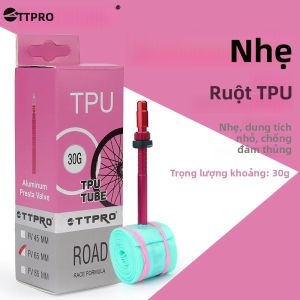 TTPRO Siêu Nhẹ Xe Đạp Ống Bên Trong 30G TPU Hợp Kim Nhôm Cho 700X23/25/28/32c Đường Lốp Xe Đạp Van Pháp Xanh Dương 45/65/85M