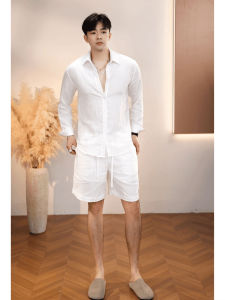 Linen Summer Loose Feel Shirt Set for Men