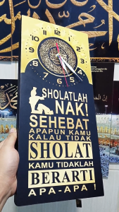 Jam Dinding islami Solatlah Nak Hiasan Dekorasi Dinding Motivasi solat ukuran besar