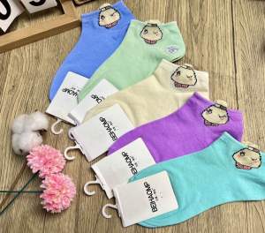 ถุงเท้าข้อสั้น มีหูสีหวาน ( ยกแพ็ค 10 คู่ )E9